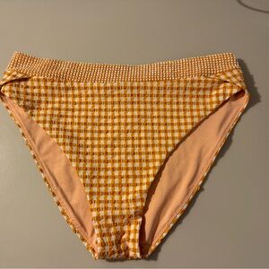 New Without Tags -Orange gingham high waisted swim bottoms